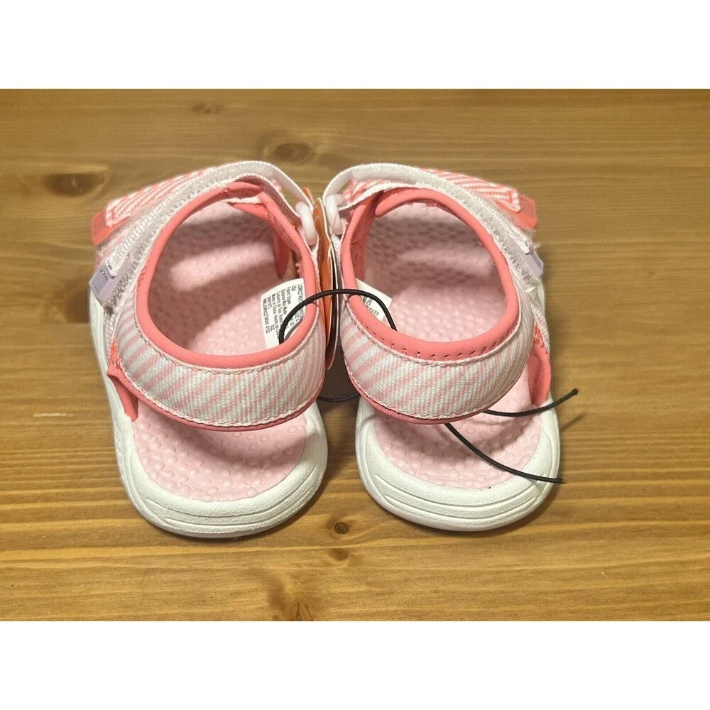 Wonder Nation Infant Toddler Girls Size 5 Sandals Pink Stripe Adjustable NWT